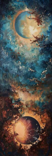 A mystical eclipse fantasy, with mystical harmony and ancient wisdom bathed in celestial radiance.