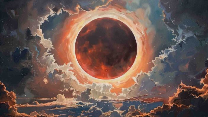 An otherworldly eclipse fantasy, where magic and science merge in a dazzling display of celestial harmony.