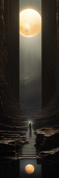 A sci-fi eclipse scene with advanced technology and a sense of cosmic wonder.