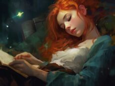 A woman sleeping on a bed.