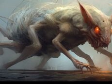 A creature with long ears and long tail.