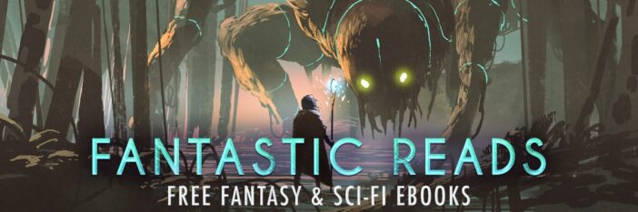 A man holding a staff looking at a giant creature.