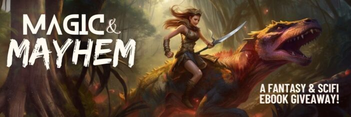 A woman riding a dragon.