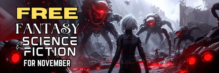 Epic woman standing strong against dangerous robot spider monster army, science fiction.