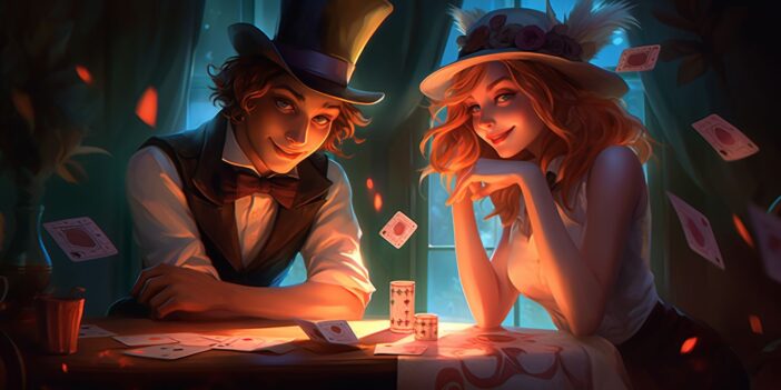 Alice in Wonderland, Alice vs the Mad Hatter at cards. {{brizy_dc_image_alt imageSrc=